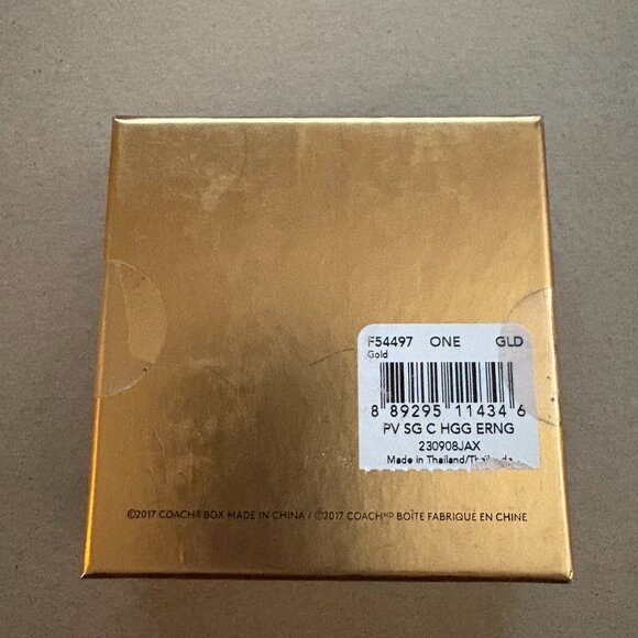 NWT Coach signature bangle in gold tone metal with gold enamel - Picture 9 of 9